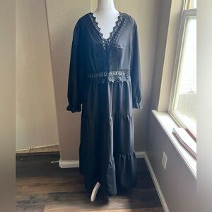 SHEIN black long sleeve maxi dress | 1X